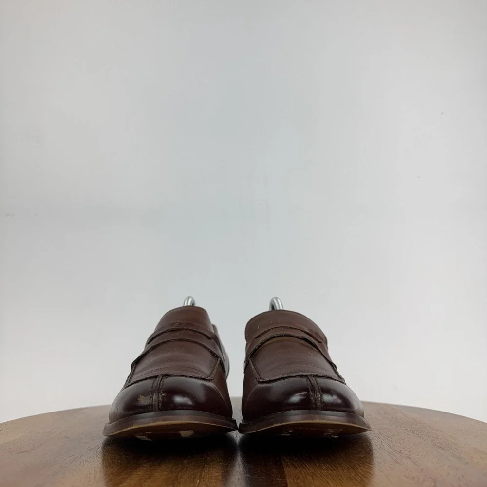 Mens Stacy Adams McCleary‎ Brown Leather Causal Penny Loafers Size 9.5 M GUC